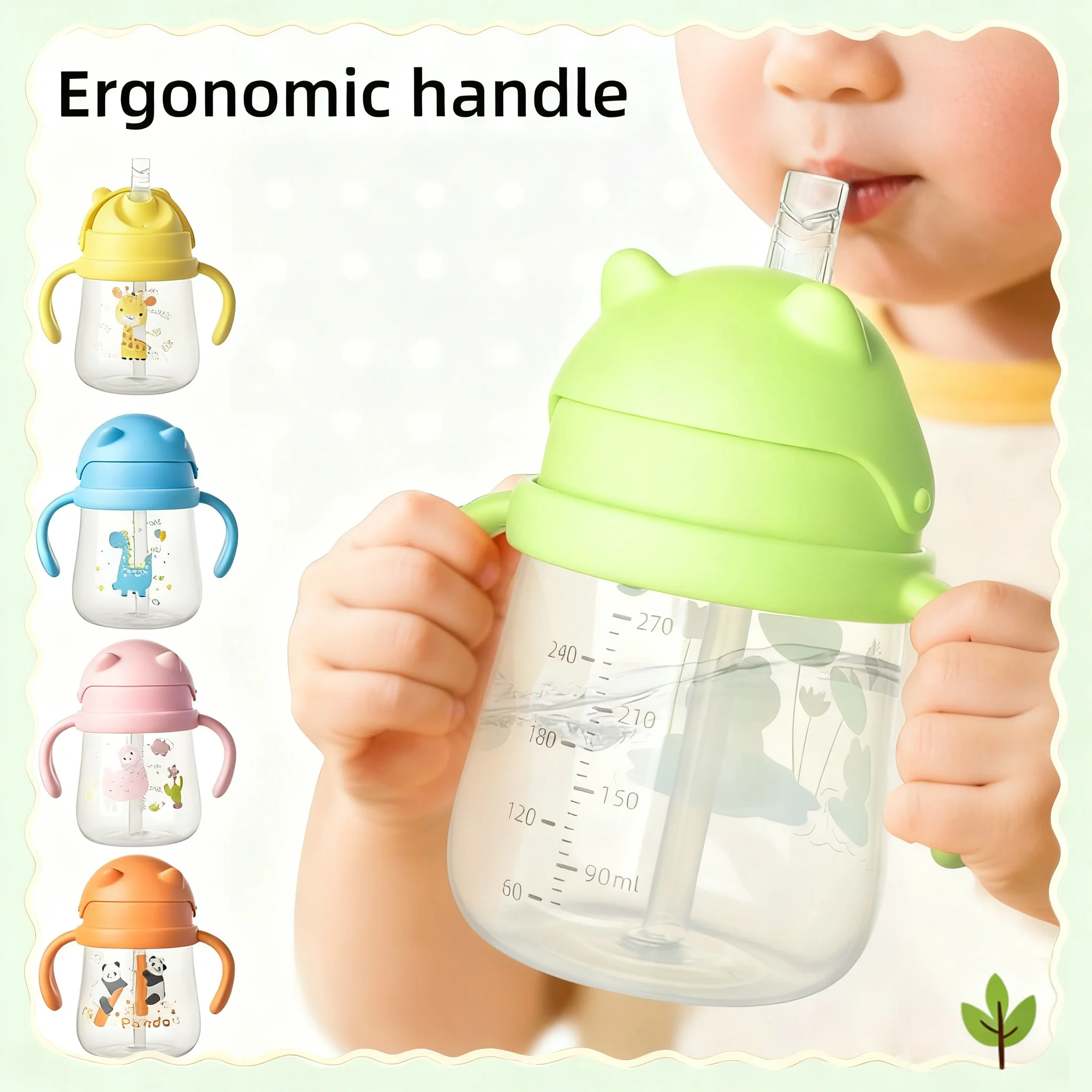 Snack Cup Toddler - Anti-Colic Baby Water Cup Cartoon Baby