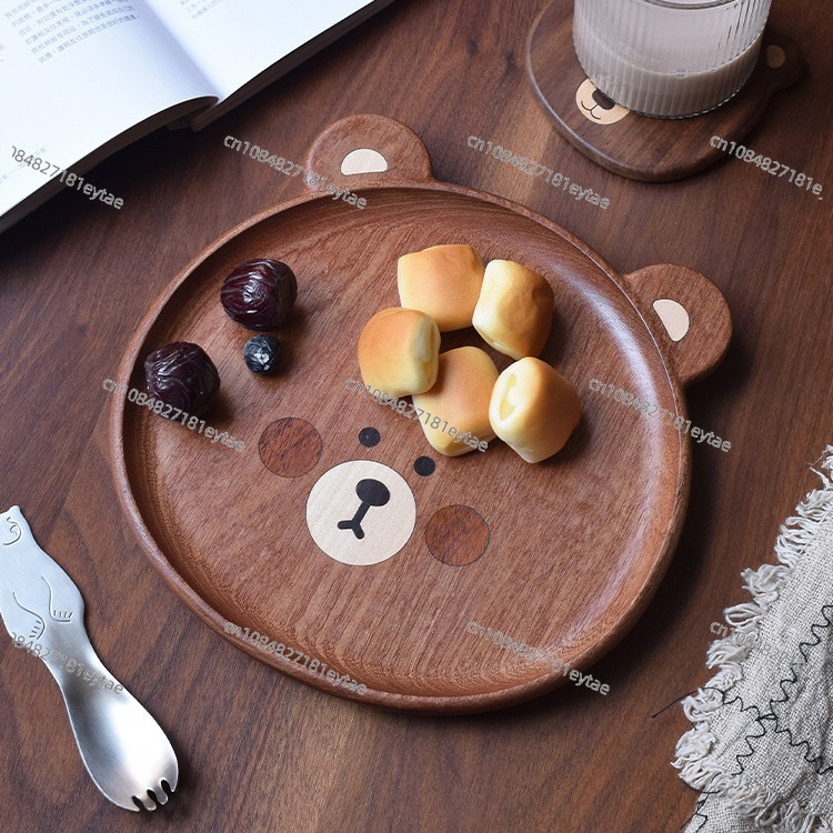 Creative Wooden Bear Shaped Tr - Baby Food Tray 评论和价格